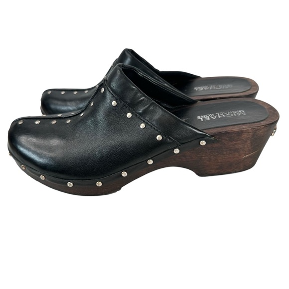 Michael Kors Black Leather Mules with Silver Studs - Picture 7 of 13